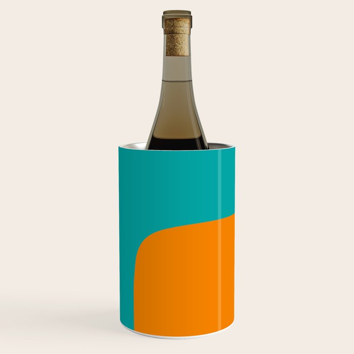 Clarity - Orange and Turquoise Minimalist Wine Chiller Gallery Image 1