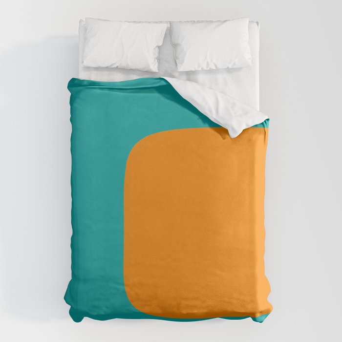 Clarity - Orange and Turquoise Minimalist Duvet Cover Gallery Image 6