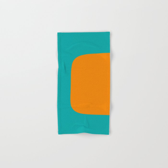 Clarity - Orange and Turquoise Minimalist Bath Towel Gallery Image 1
