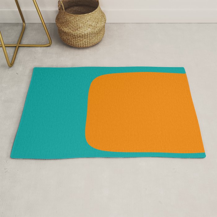 Clarity - Orange and Turquoise Minimalist Rug Gallery Image 1