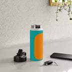 Clarity - Orange and Turquoise Minimalist Water Bottle Gallery Image 4