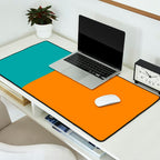 Clarity - Orange and Turquoise Minimalist Desk Mat Gallery Image 2