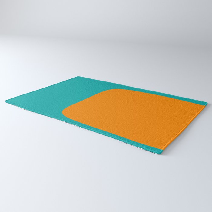 Clarity - Orange and Turquoise Minimalist Rug Gallery Image 3