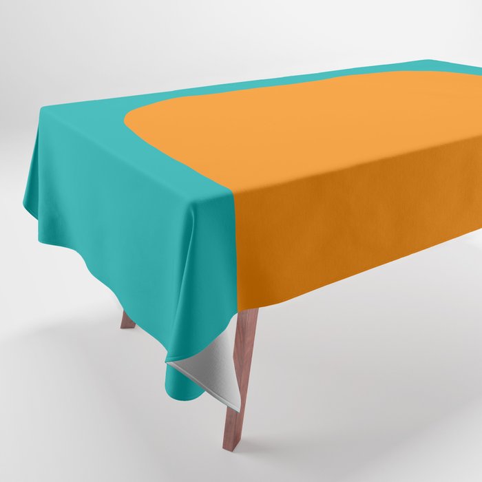 Clarity - Orange and Turquoise Minimalist Tablecloth Gallery Image 1