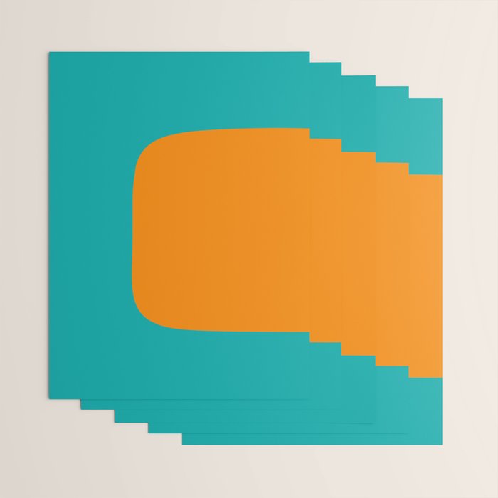 Clarity - Orange and Turquoise Minimalist Wrapping Paper Gallery Image 3