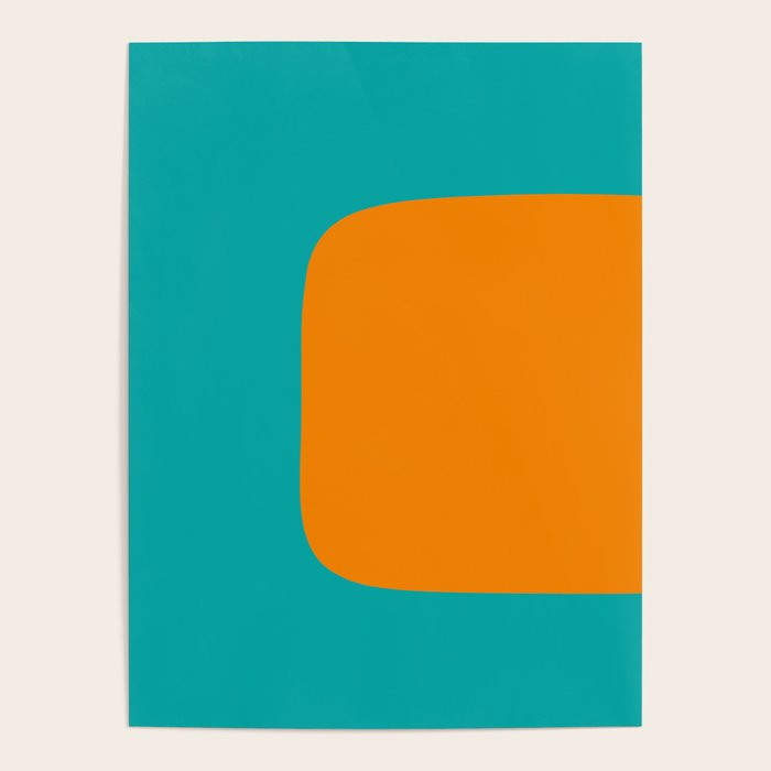 Clarity - Orange and Turquoise Minimalist Poster Gallery Image 4