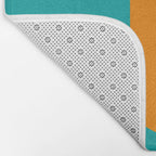 Clarity - Orange and Turquoise Minimalist Bath Mat Gallery Image 2
