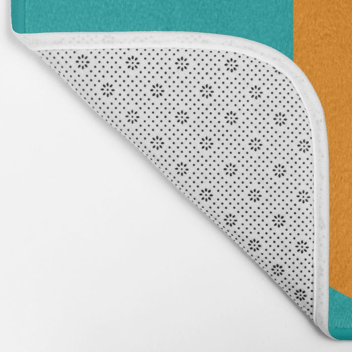 Clarity - Orange and Turquoise Minimalist Bath Mat Gallery Image 2