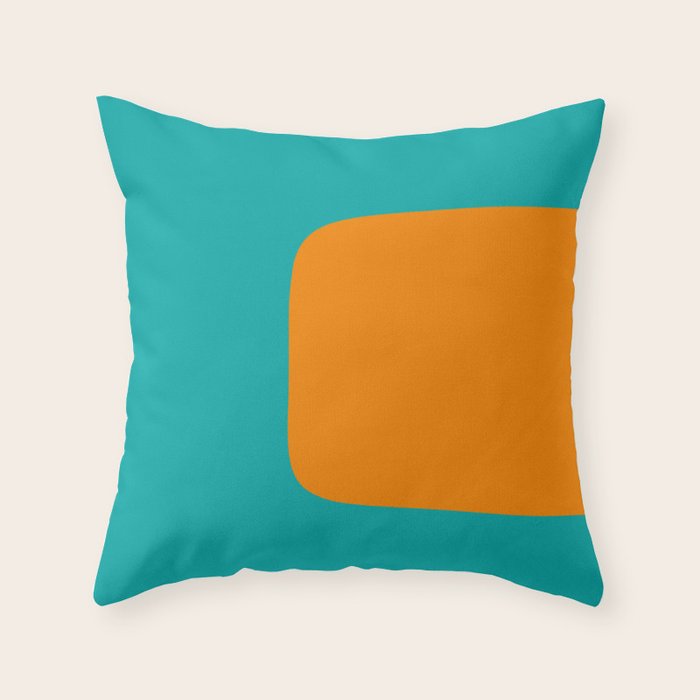 Clarity - Orange and Turquoise Minimalist Throw Pillow Gallery Image 6