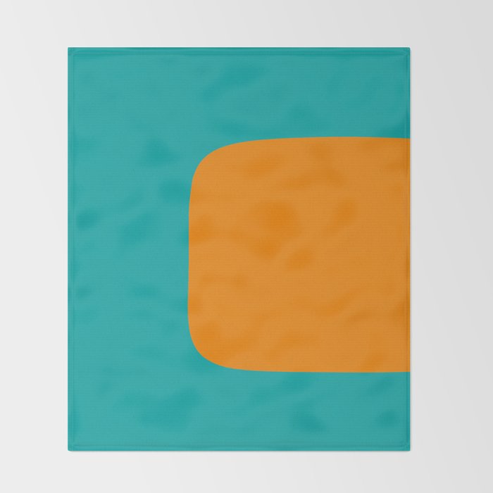 Clarity - Orange and Turquoise Minimalist Throw Blanket Gallery Image 2