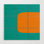 Clarity - Orange and Turquoise Minimalist Wood Wall Art Gallery Image 1