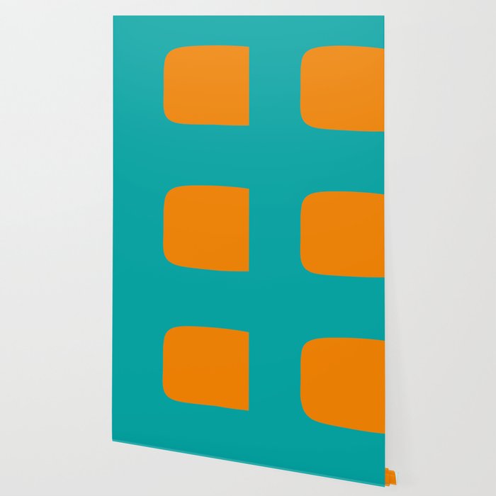 Clarity - Orange and Turquoise Minimalist Wallpaper Gallery Image 2