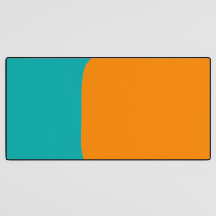 Clarity - Orange and Turquoise Minimalist Desk Mat Gallery Image 3