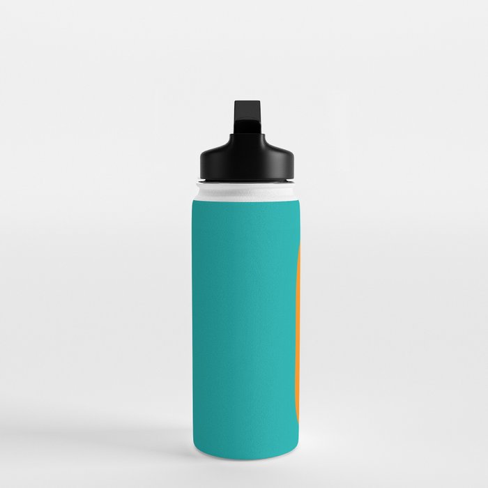 Clarity - Orange and Turquoise Minimalist Water Bottle Gallery Image 3