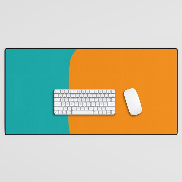 Clarity - Orange and Turquoise Minimalist Desk Mat Gallery Image 1