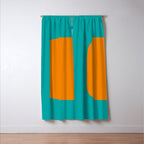 Clarity - Orange and Turquoise Minimalist Window Curtain Gallery Image 3