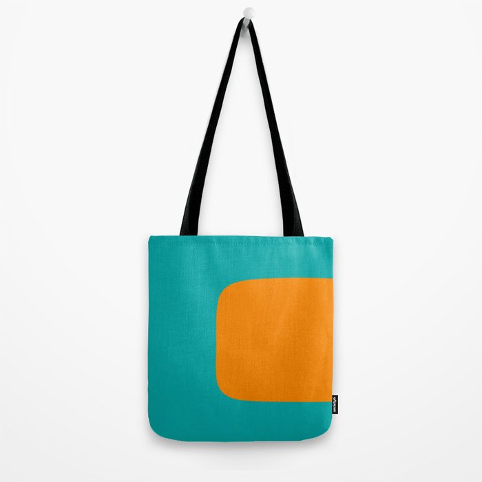 Clarity - Orange and Turquoise Minimalist Tote Bag Gallery Image 2