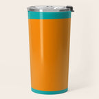 Clarity - Orange and Turquoise Minimalist Travel Mug Gallery Image 2