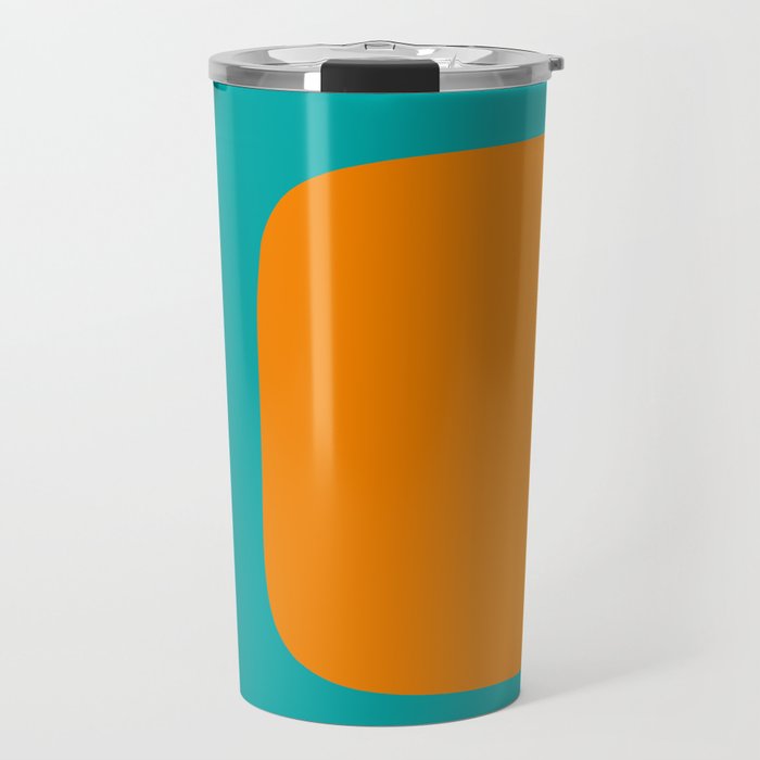 Clarity - Orange and Turquoise Minimalist Travel Mug Gallery Image 1