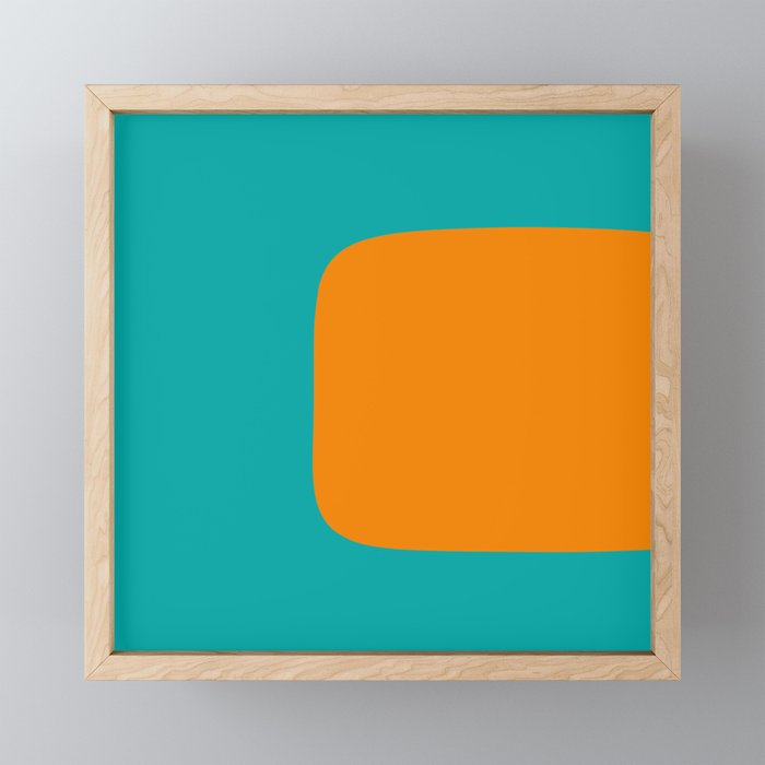 Clarity - Orange and Turquoise Minimalist Mini Art Print Gallery Image 1