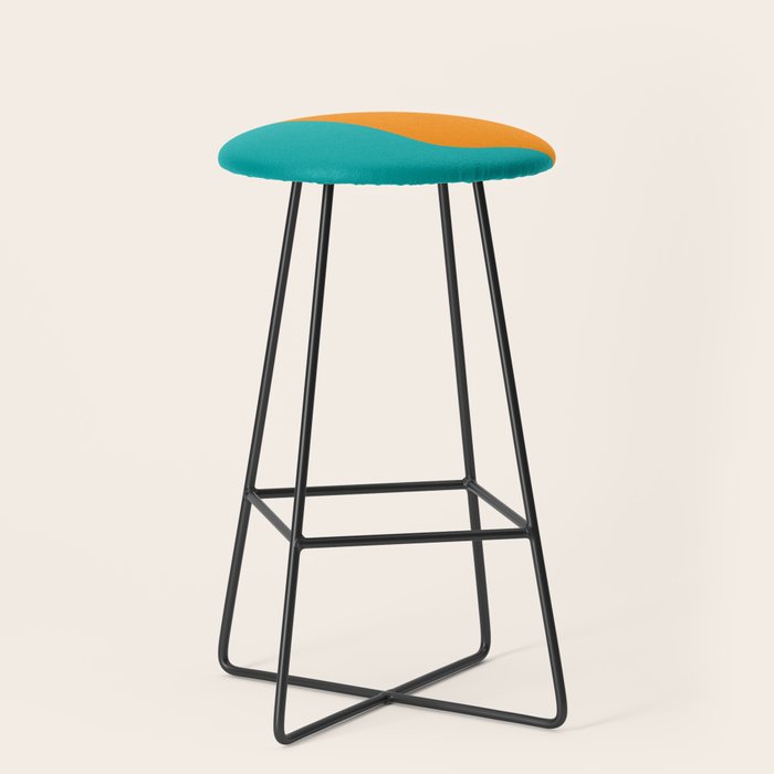 Clarity - Orange and Turquoise Minimalist Stool Gallery Image 1