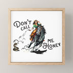 "Don't Call Me Honey" Cowgirl On Horseback Shooting a Rattlesnake Mini Art Print Gallery Image 1