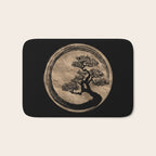 Enso Zen Circle and Bonsai Tree Gold Bath Mat Gallery Image 1
