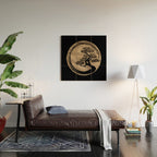 Enso Zen Circle and Bonsai Tree Gold Wood Wall Art Gallery Image 2