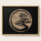 Enso Zen Circle and Bonsai Tree Gold Serving Tray Gallery Image 1