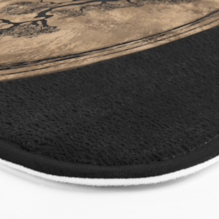 Enso Zen Circle and Bonsai Tree Gold Bath Mat Gallery Image 3