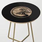 Enso Zen Circle and Bonsai Tree Gold Side Table Gallery Image 2