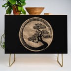Enso Zen Circle and Bonsai Tree Gold Credenza Gallery Image 1