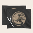Enso Zen Circle and Bonsai Tree Gold Placemat Gallery Image 1