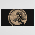 Enso Zen Circle and Bonsai Tree Gold Desk Mat Gallery Image 3