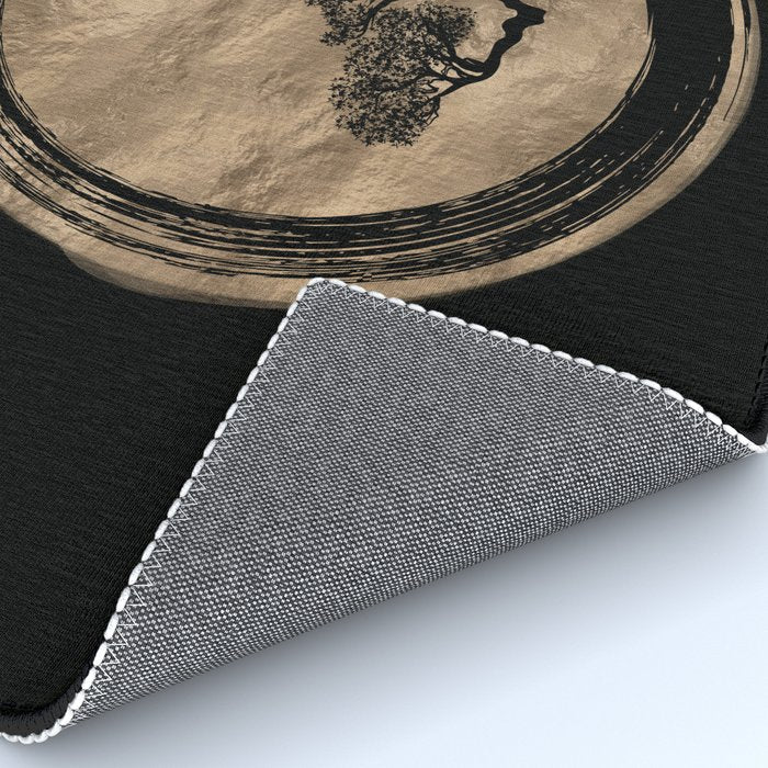Enso Zen Circle and Bonsai Tree Gold Rug Gallery Image 4