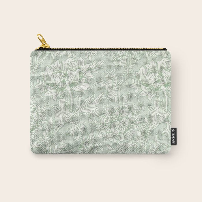 William Morris Chrysanthemum Toile Willow Green Carry All Pouch Gallery Image 1