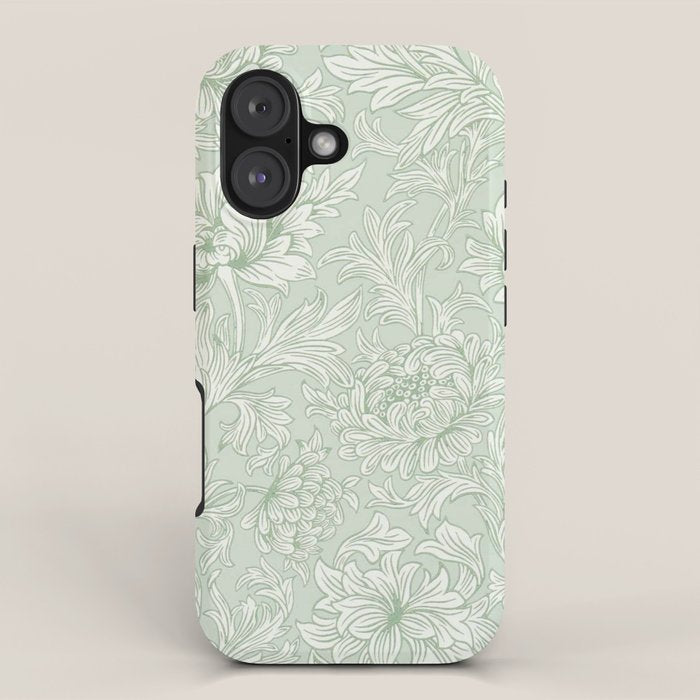 William Morris Chrysanthemum Toile Willow Green iPhone Case Gallery Image 1