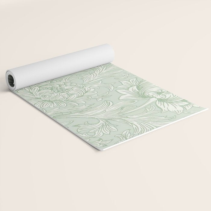 William Morris Chrysanthemum Toile Willow Green Yoga Mat Gallery Image 2