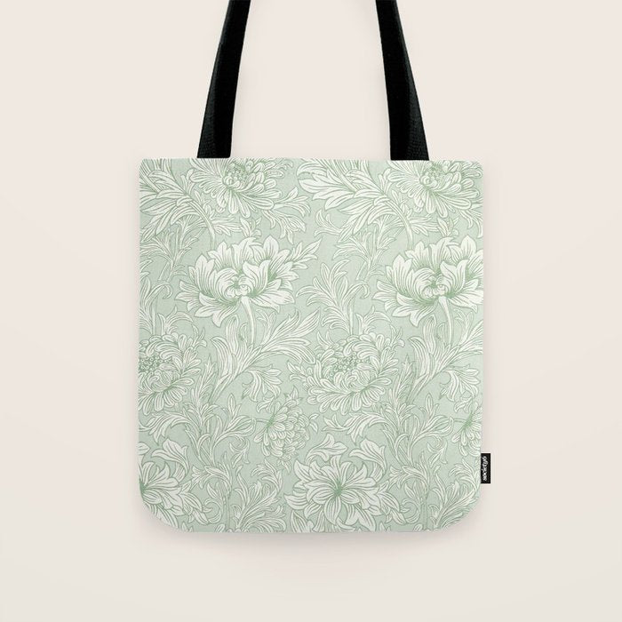 William Morris Chrysanthemum Toile Willow Green Tote Bag Gallery Image 1