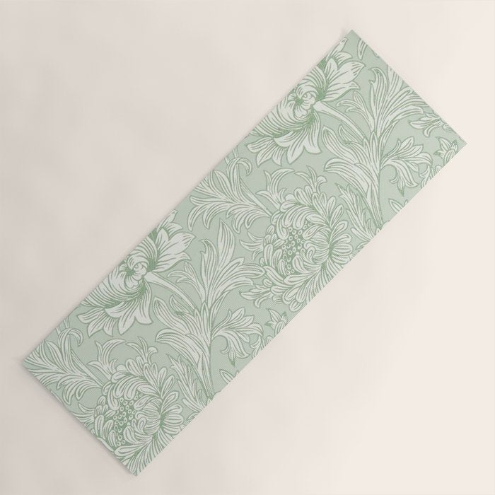 William Morris Chrysanthemum Toile Willow Green Yoga Mat Gallery Image 1