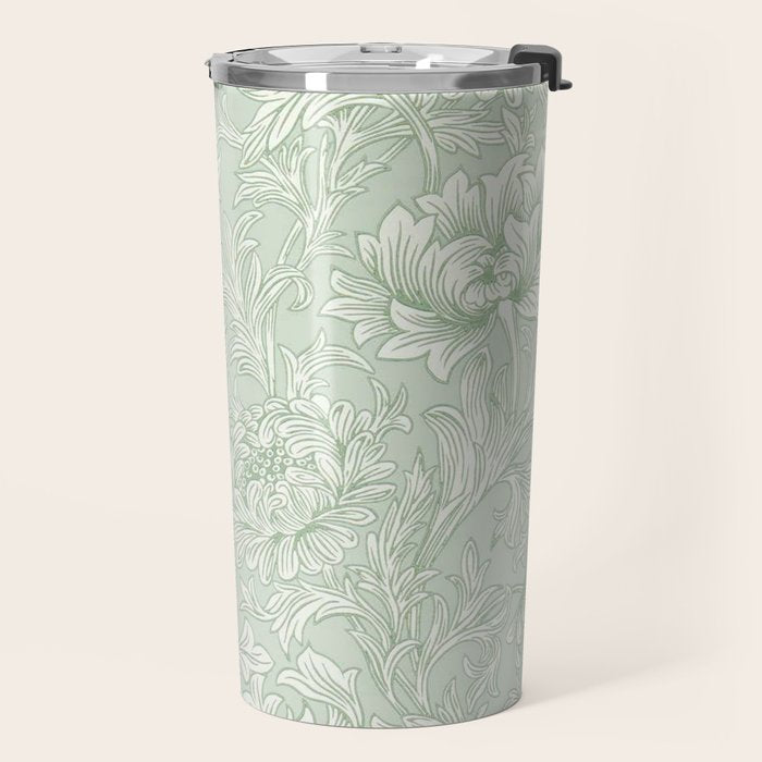 William Morris Chrysanthemum Toile Willow Green Travel Mug Gallery Image 2
