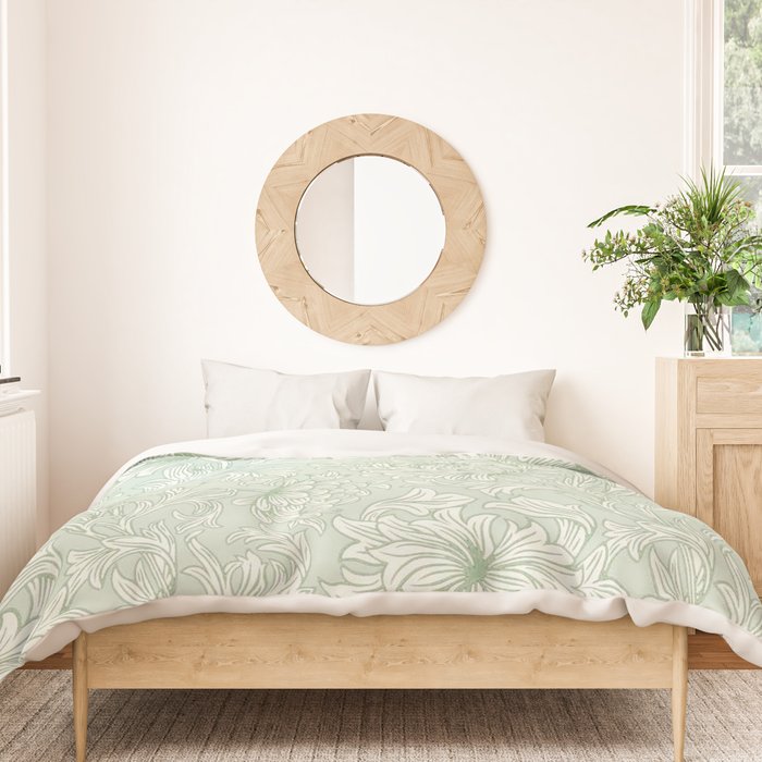 William Morris Chrysanthemum Toile Willow Green Duvet Cover Gallery Image 3
