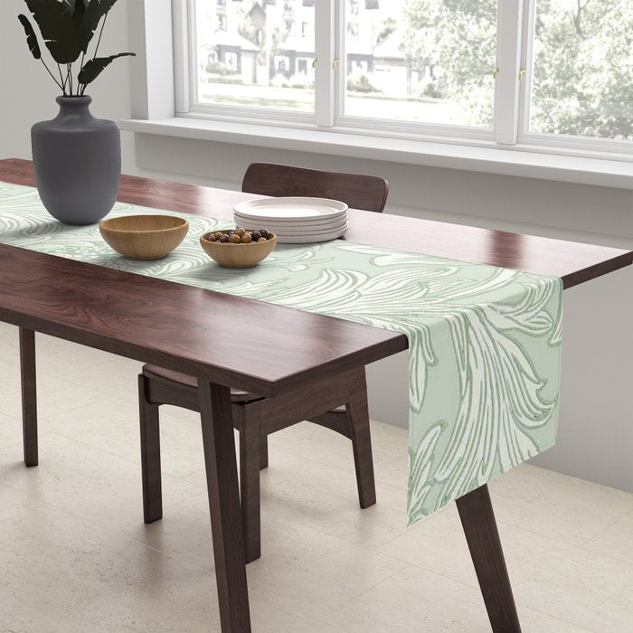 William Morris Chrysanthemum Toile Willow Green Table Runner Gallery Image 2