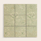 William Morris Chrysanthemum Toile Willow Green Wood Wall Art Gallery Image 1