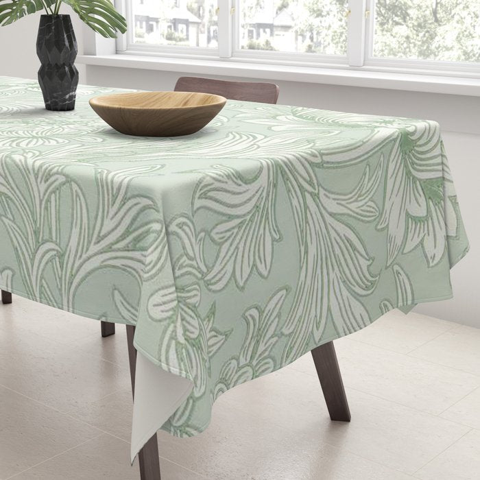 William Morris Chrysanthemum Toile Willow Green Tablecloth Gallery Image 3