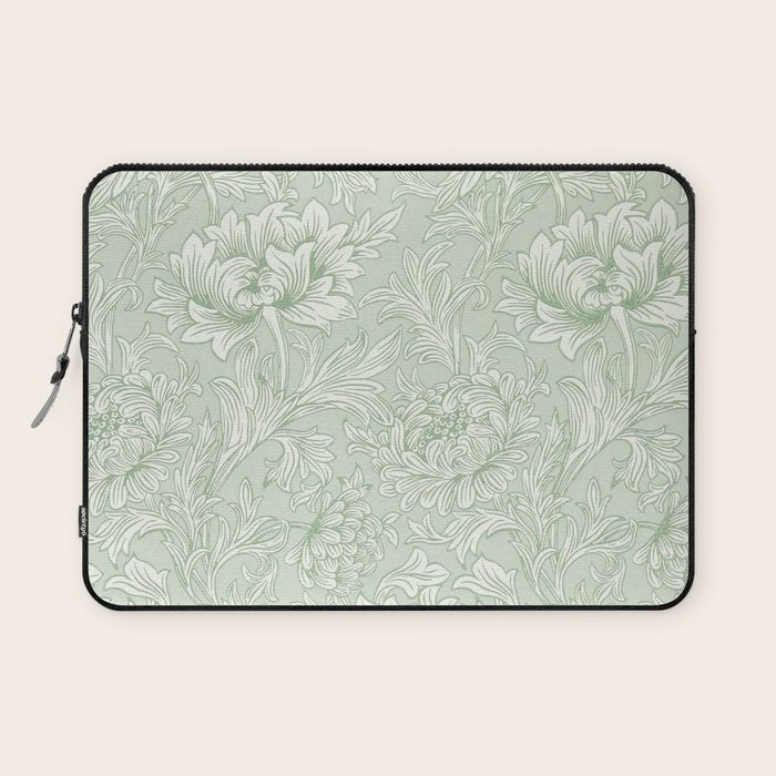 William Morris Chrysanthemum Toile Willow Green Laptop Sleeve Gallery Image 1