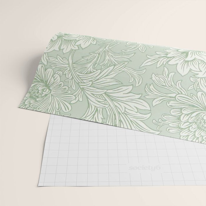 William Morris Chrysanthemum Toile Willow Green Wrapping Paper Gallery Image 2