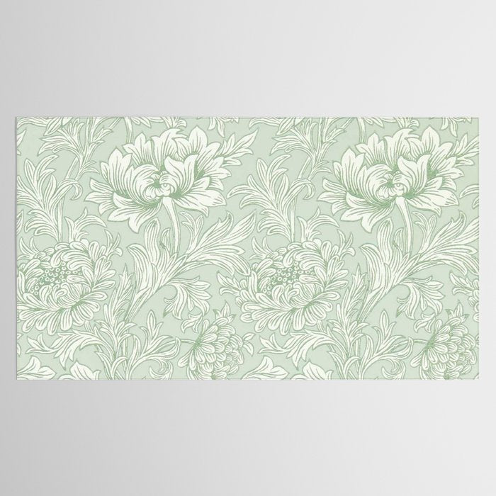 William Morris Chrysanthemum Toile Willow Green Tablecloth Gallery Image 2