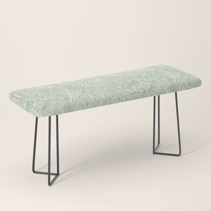 William Morris Chrysanthemum Toile Willow Green Bench Gallery Image 1