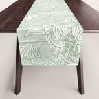William Morris Chrysanthemum Toile Willow Green Table Runner Gallery Image 1